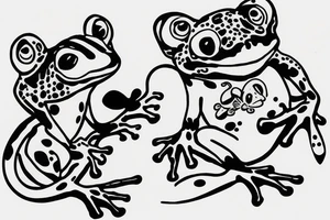 Frog and mouse carrying about each other tattoo idea
