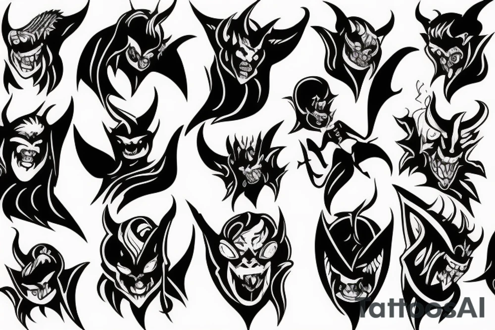Demon doll devil tattoo idea