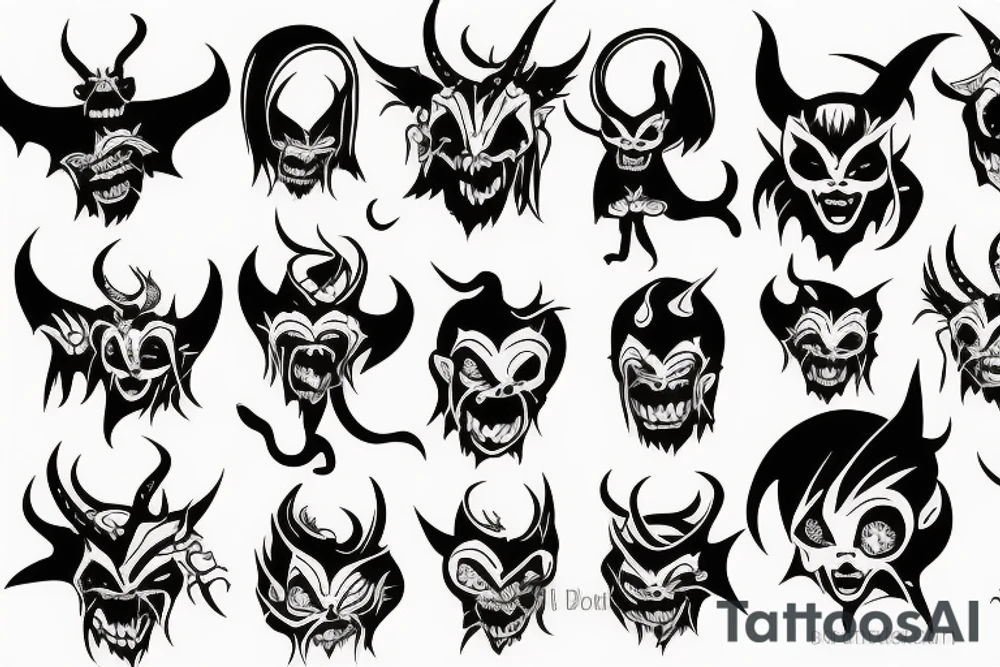 Demon doll devil tattoo idea
