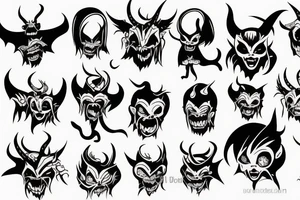 Demon doll devil tattoo idea