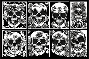 Crow skull roses tattoo idea