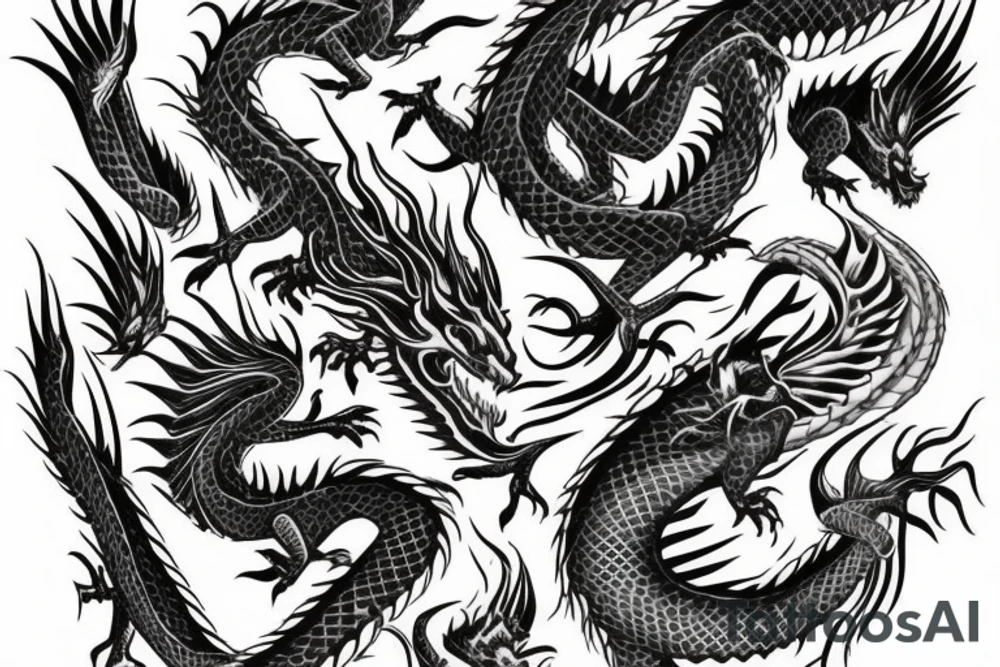 Dragon full sleeve tattoo idea