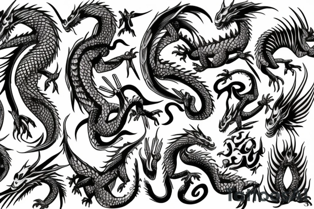Dragon full sleeve tattoo idea