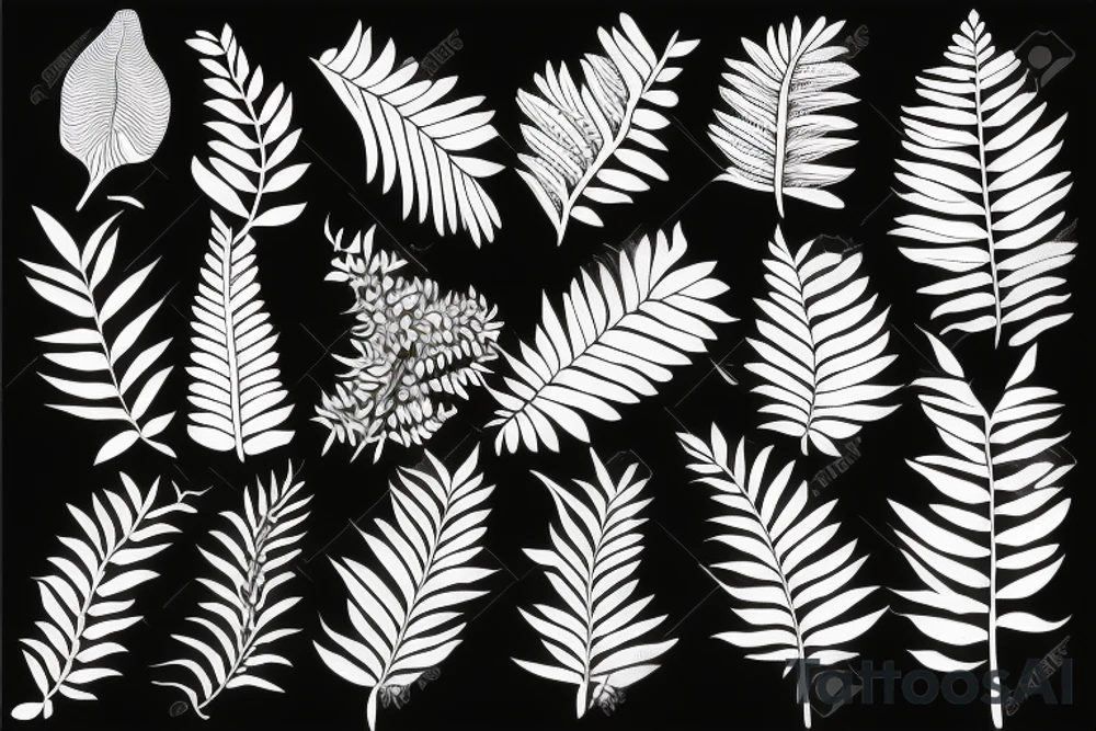 ferns growing from root tattoo idea