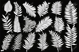 ferns growing from root tattoo idea