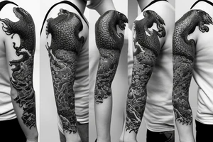 Sleeve with dragon and koi fish tattoo idea