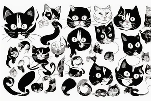 Bald cat , dark tattoo idea