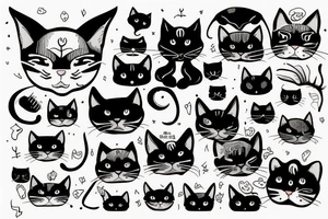 Bald cat , dark tattoo idea