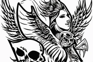 Angel with axe tattoo idea