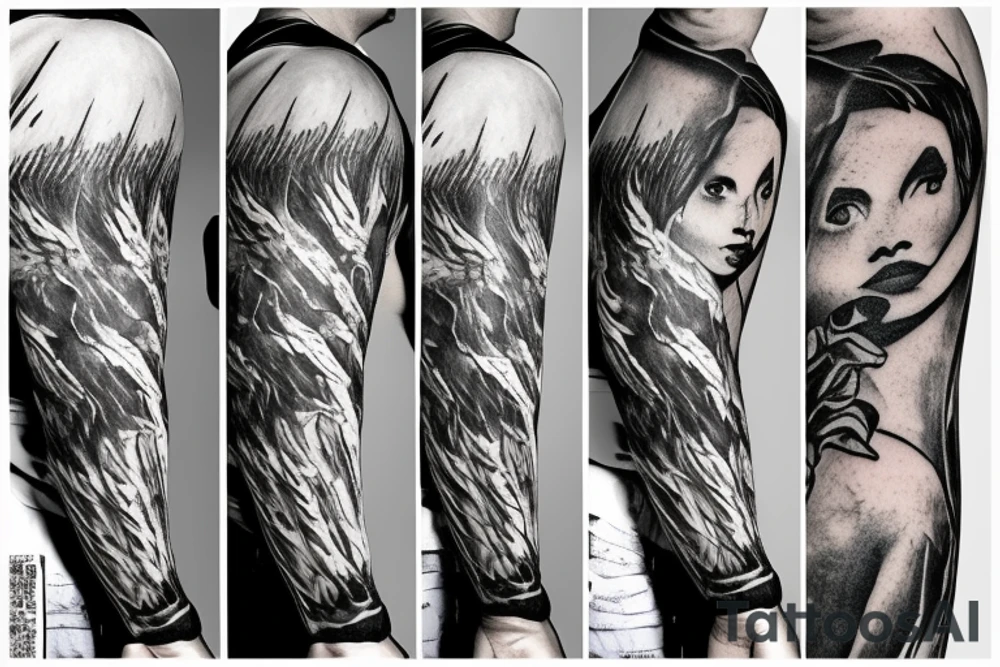 Boy angel with axe tattoo idea