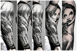 Boy angel with axe tattoo idea