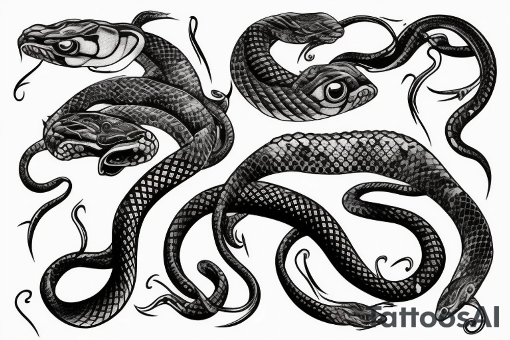 Snake with blue eyes tattoo idea