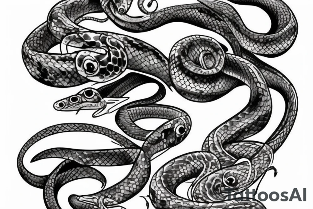Snake with blue eyes tattoo idea