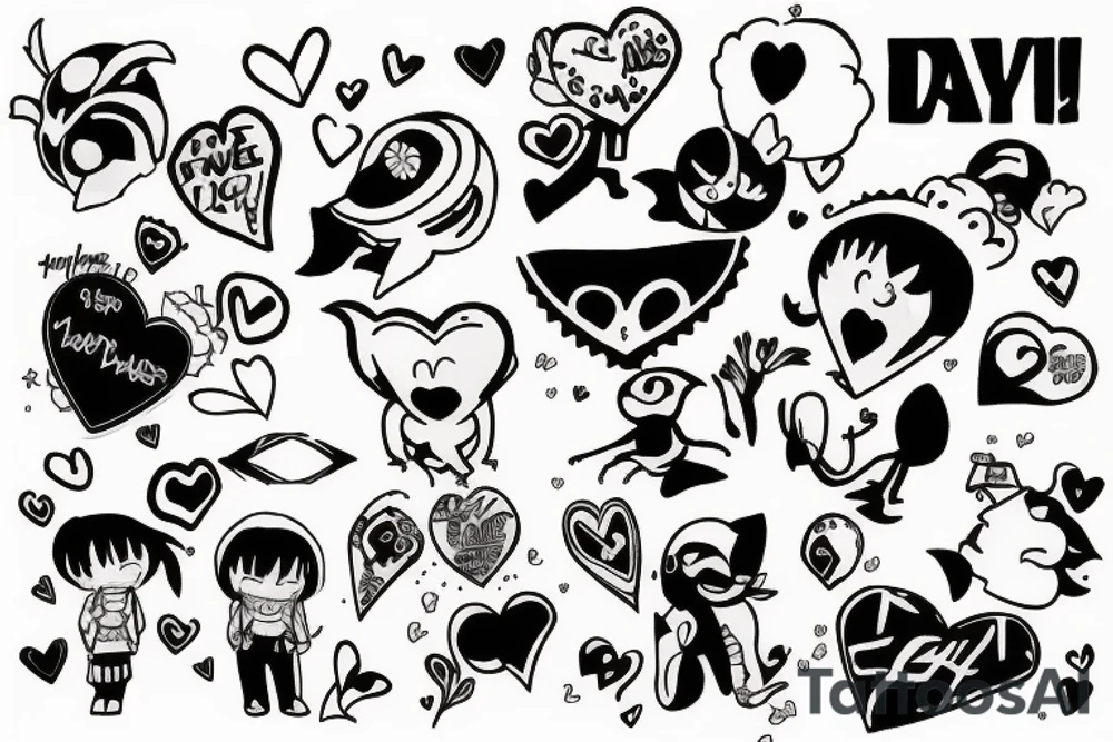 valentines day flash tattoo idea