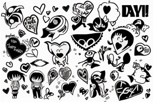 valentines day flash tattoo idea