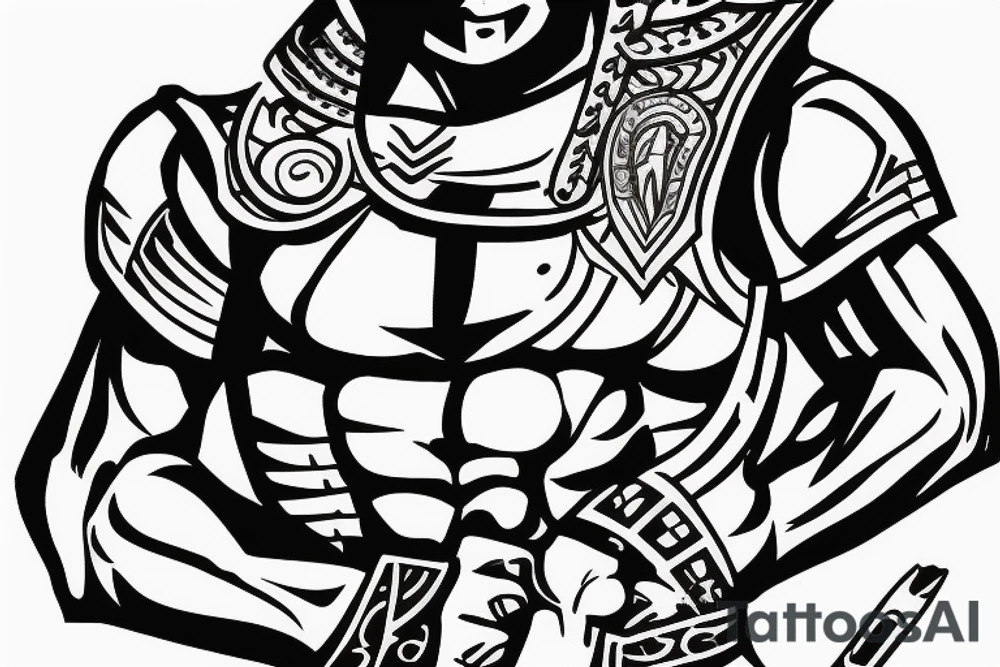 Spartan warrior in Jiu jitsu gi tattoo idea