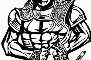 Spartan warrior in Jiu jitsu gi tattoo idea