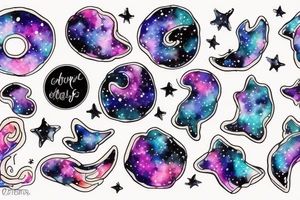Cookie with galaxies flowing out of it tattoo idea