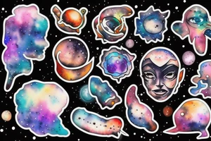 Head filled with galaxies tattoo idea