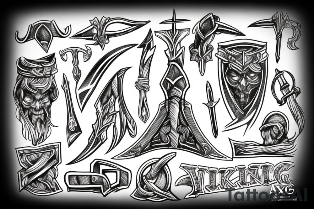 Viking axes tattoo idea