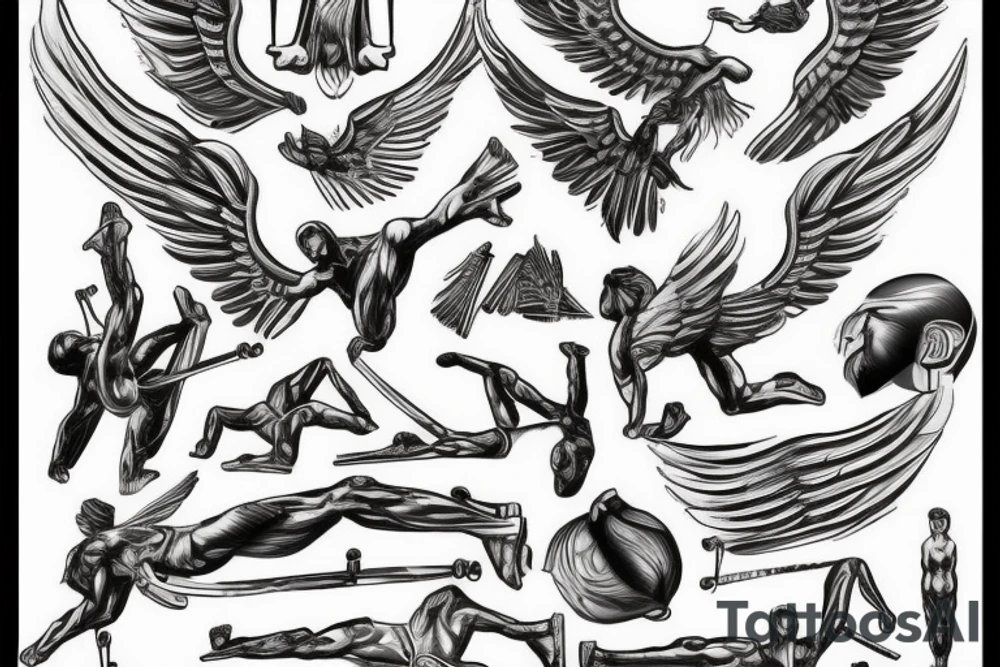 Calisthenics spartan wings strong tattoo idea