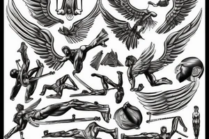 Calisthenics spartan wings strong tattoo idea