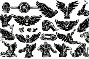 Calisthenics spartan wings strong tattoo idea