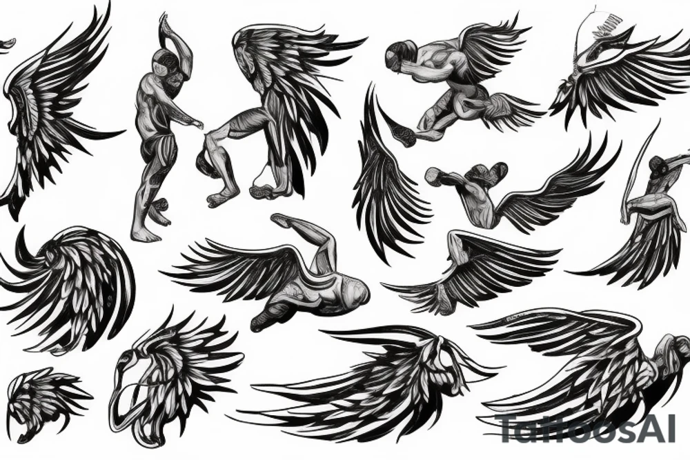 Calisthenics spartan wings strong tattoo idea