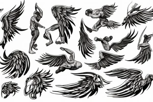 Calisthenics spartan wings strong tattoo idea