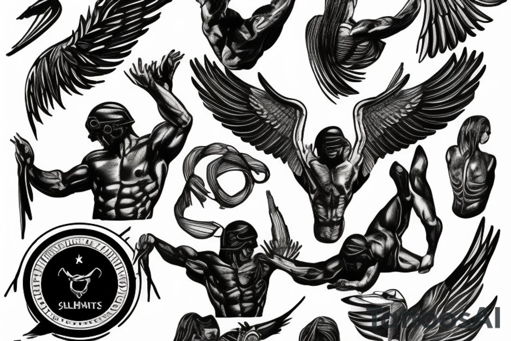 Calisthenics spartan wings strong tattoo idea
