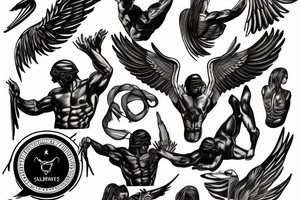 Calisthenics spartan wings strong tattoo idea