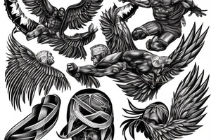 Calisthenics spartan wings strong tattoo idea