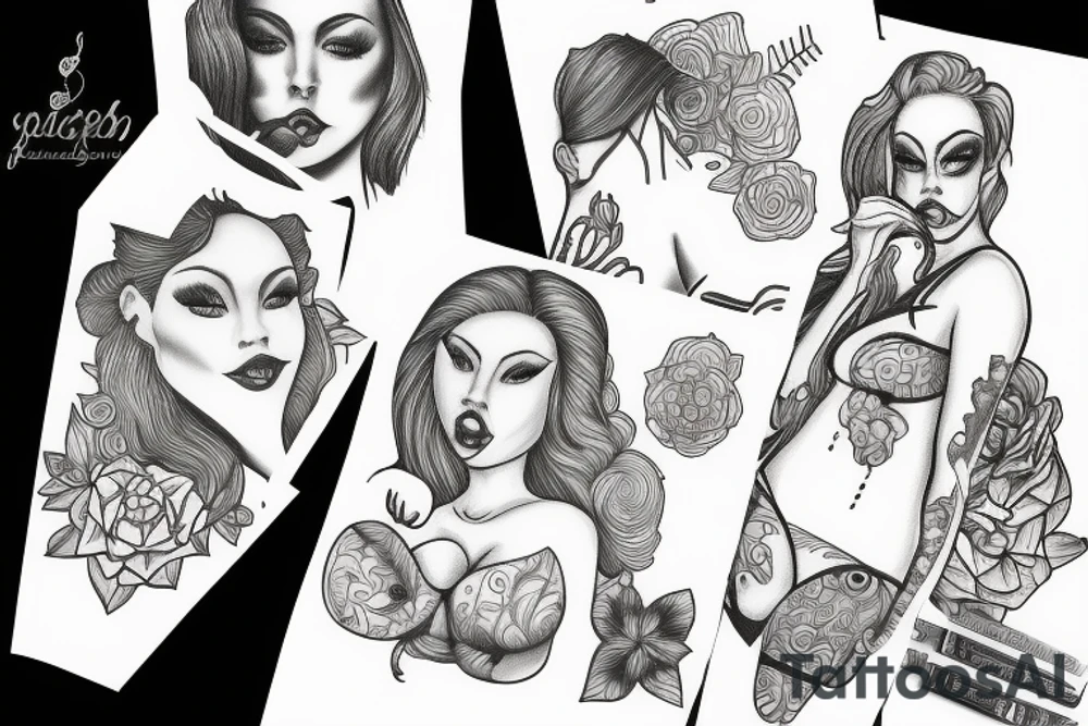 lady in her underwear tattoo idea