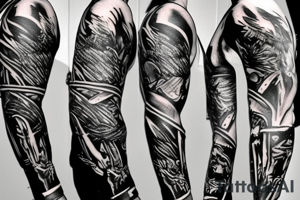 spartan wings strong evil tattoo idea