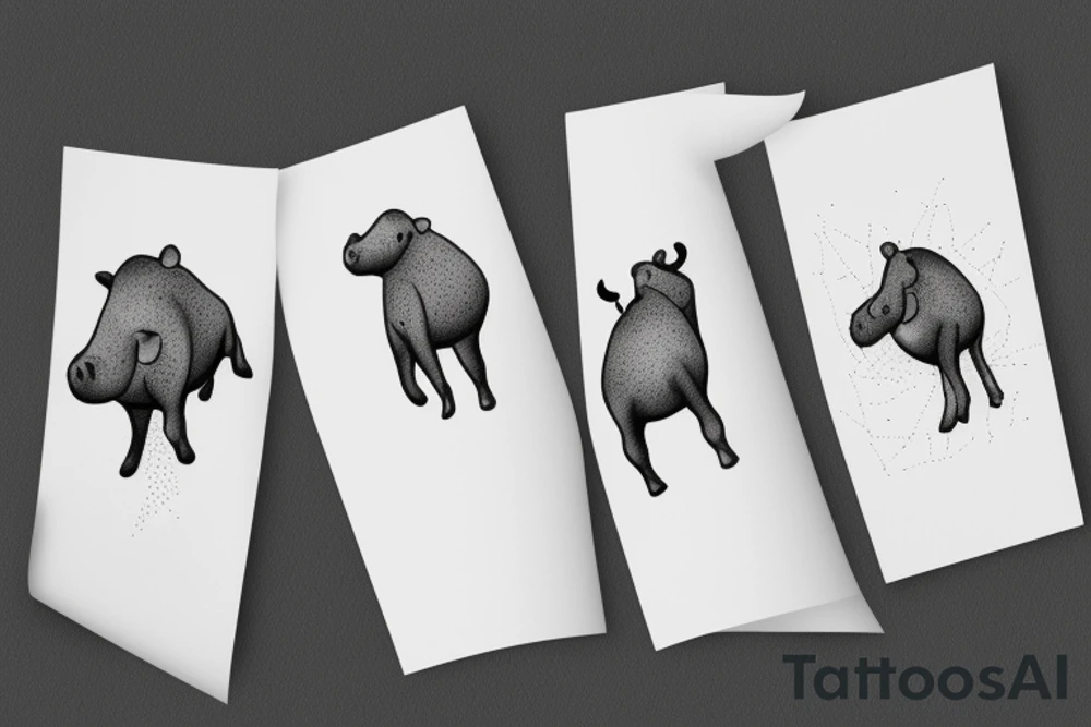 Matching hippo tattoo idea