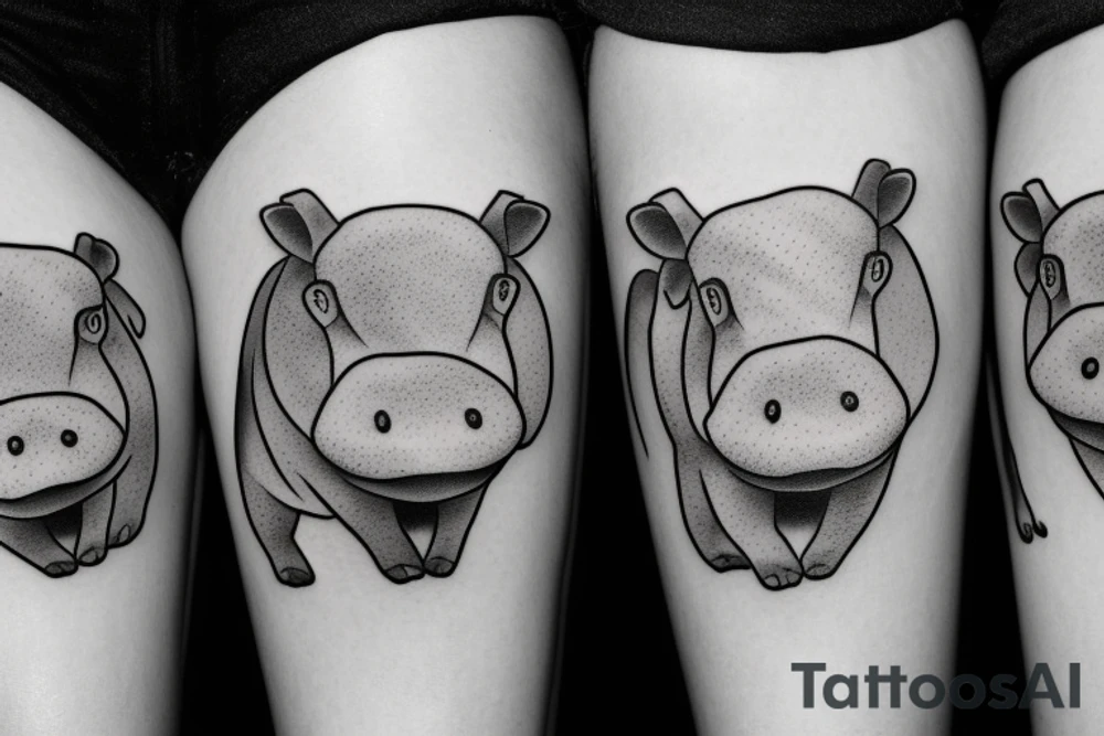 Matching hippo tattoo idea