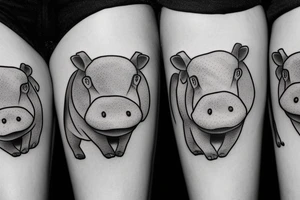 Matching hippo tattoo idea