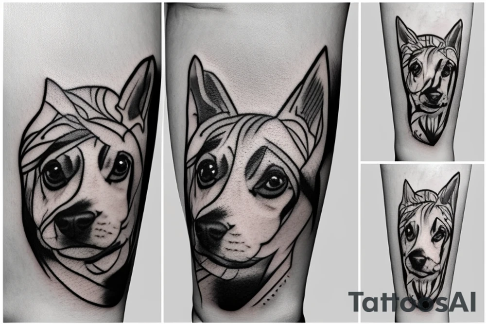 Dog in pool tattoo idea
