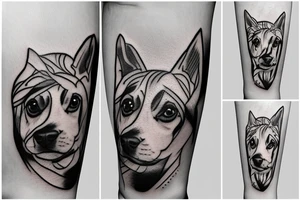 Dog in pool tattoo idea