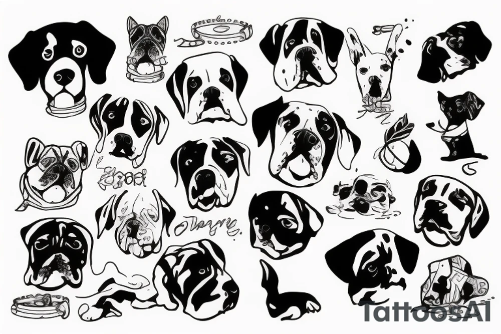 Dog in pool tattoo idea