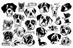 Dog in pool tattoo idea