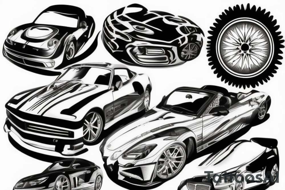 car sport tattoo idea