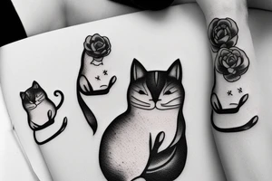 Small cat with mum tattoo idea