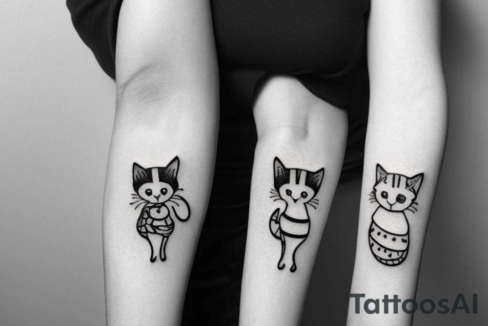 Small cat with mum tattoo idea