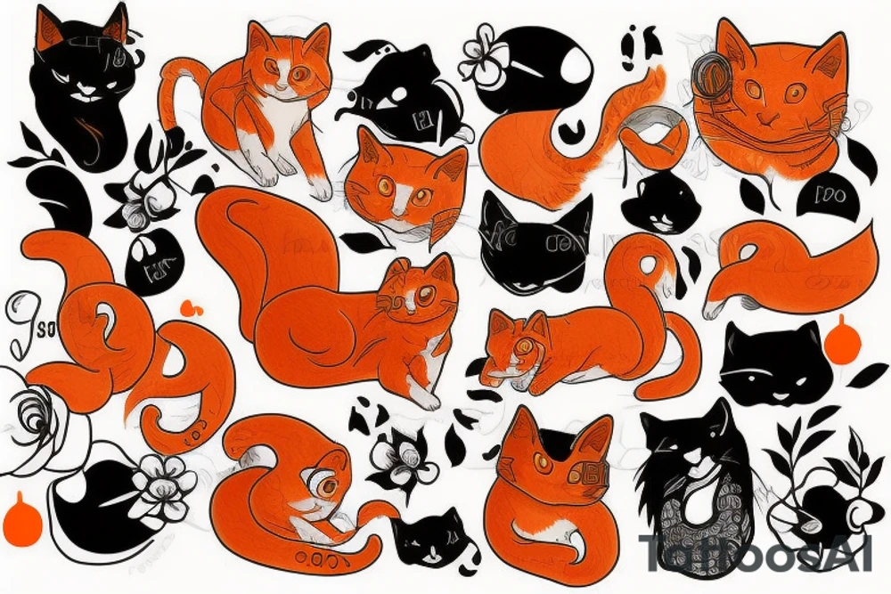 Orange cat tattoo idea