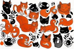 Orange cat tattoo idea