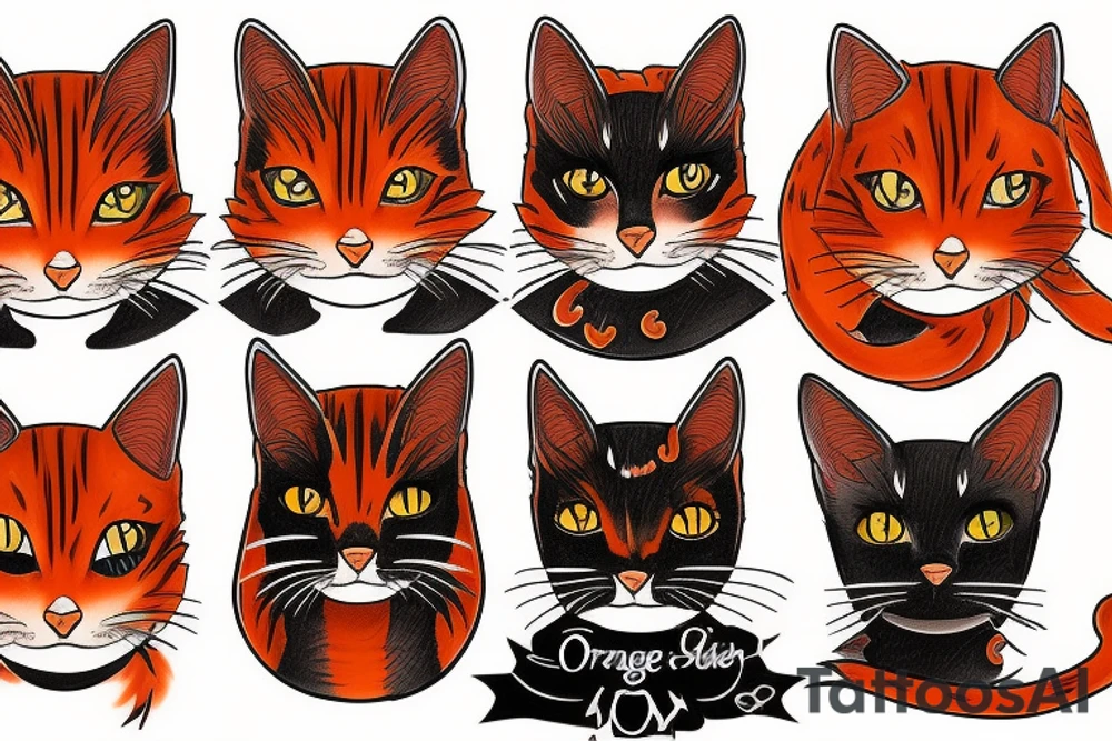 Orange cat tattoo idea