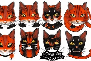 Orange cat tattoo idea