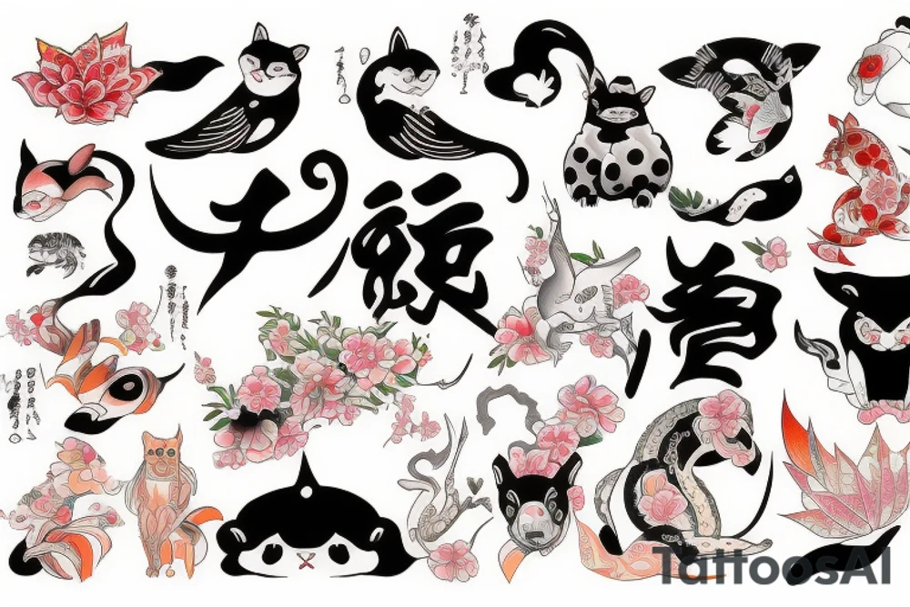 Japanese animals tattoo idea