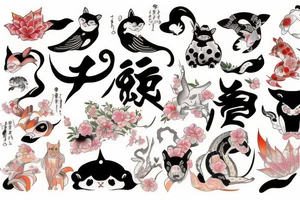 Japanese animals tattoo idea